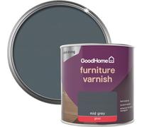 GoodHome Mid Grey Gloss Multi-Surface Furniture Wood Varnish, 250Ml