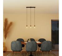 GoodHome Milne Stripe Matt Black & Antique Brass 3 Lamp Pendant Ceiling Light, (Dia)40mm