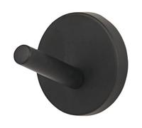 GoodHome Minimalist Black Zinc Alloy Wall-Mounted Round Single Hook (H)50mm (D)52mm