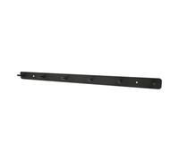 GoodHome Minimalist Matt Black Steel 6 Hook Rail (L)650mm (H)40mm