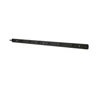 GoodHome Minimalist Matt Black Steel 8 Hook Rail (L)800mm (H)40mm