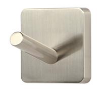 GoodHome Minimalist Nickel Effect Zinc Alloy Wall-Mounted Square Single Hook (H)50mm (D)52mm