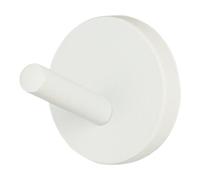 GoodHome Minimalist White Zinc Alloy Wall-Mounted Round Single Hook (H)50mm (D)52mm
