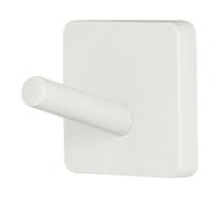 GoodHome Minimalist White Zinc Alloy Wall-Mounted Square Single Hook (H)50mm (D)52mm
