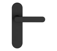 GoodHome Minzh Black Straight Latch Door Handle (L)120mm (D)53.5mm Pair