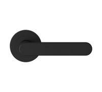 GoodHome Minzh Black Straight Lever On Rose Door Handle (L)120mm, Pair