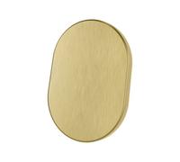 GoodHome Minzh Brushed Aluminium Brass Effect Oval Furniture Knob (Dia)35mm, Pack Of 2