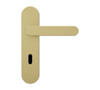 GoodHome Minzh Brushed Brass Effect Aluminium Alloy & Steel Straight Door Handle (L)120mm (D)53.5mm