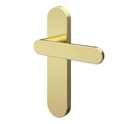 GoodHome Minzh Brushed Brass Effect Aluminium Alloy & Steel Straight Door Handle (L)120mm (D)53.5mm