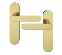 GoodHome Minzh Brushed Brass Effect Arch Latch Door Handle (L)120mm (D)53mm, Pair
