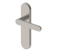 GoodHome Minzh Brushed Grey Nickel Effect Aluminium Alloy & Steel Straight Door Handle (L)120mm (D)53.5mm
