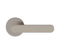 GoodHome Minzh Brushed Grey Nickel Effect Aluminium & Zamak Straight Lever On Rose Door Handle (L)120mm, Pair