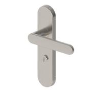 GoodHome Minzh Brushed Grey Nickel Effect Aluminium Alloy, Steel & Zinc Alloy Straight Door Handle (L)120mm (D)53.5mm