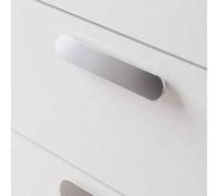 GoodHome Minzh Gloss Chrome Effect Grey Any Room Round Pull Handle, (L)153mm X (D)16mm, Pack Of 2