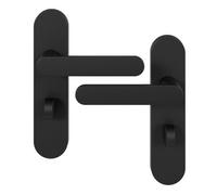GoodHome Minzh Jet Black Arch Lock Door Handle (L)120mm (D)53mm, Pair