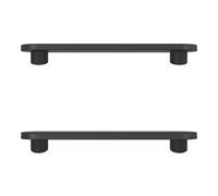 GoodHome Minzh Matt Black Any Room Furniture Round Pull Handle (L)12.1Cm (D)16mm, Pack Of 2