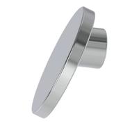 GoodHome Minzh Polished Aluminium Chrome Effect Round Furniture Knob (Dia)35mm, Pack Of 2