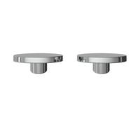 GoodHome Minzh Polished Aluminium Chrome Effect Round Furniture Knob (Dia)35mm, Pack Of 2