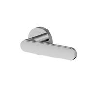 GoodHome Minzh Polished Chrome Effect Straight Lever On Rose Door Handle (L)120mm, Pair