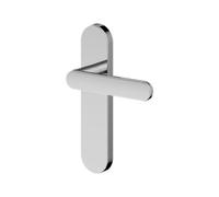 GoodHome Minzh Polished Grey Chrome Effect Straight Latch Door Handle (L)120mm (D)53.5mm Pair
