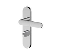 GoodHome Minzh Polished Grey Chrome Effect Straight Wc Door Handle (L)120mm (D)53.5mm Pair