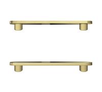 GoodHome Minzh Satin Brass Effect Any Room Furniture Round Pull Handle (L)12.1Cm (D)16mm, Pack Of 2