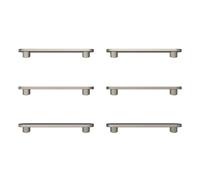 GoodHome Minzh Satin Nickel Effect Any Room Furniture Round Pull Handle (L)12.1Cm (D)16mm, Pack Of 6