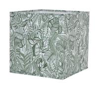 GoodHome Mixxit Jungle Green Cardboard, Polyester (Pes) & Polypropylene (Pp) Foldable Storage Basket (H)31Cm (W)31Cm (D)31Cm