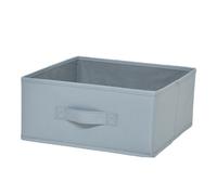 GoodHome Mixxit Light Grey Cardboard, Polyester (Pes) & Polypropylene (Pp) Foldable Storage Basket (H)14Cm (W)31Cm