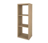 GoodHome Mixxit Natural Oak Effect Freestanding 3 Shelf Rectangular Shelving Unit, (H)1080mm (W)389mm