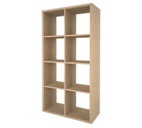 GoodHome Mixxit Natural Oak Effect Freestanding 8 Shelf Rectangular Shelving Unit, (H)1426mm (W)735mm