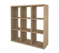 GoodHome Mixxit Natural Oak Effect Freestanding 9 Shelf Cube Shelving Unit, (H)1080mm (W)1081mm