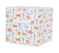 GoodHome Mixxit Savannah White Cardboard, Polyester (Pes) & Polypropylene (Pp) Foldable Storage Basket (H)31Cm (W)31Cm (D)31Cm