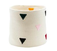 GoodHome Mixxit Triangle White Cotton Storage Basket (H)30Cm (W)30Cm (D)30Cm