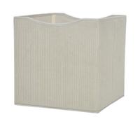 GoodHome Mixxit Velvet Beige Cardboard, Polyester (Pes) & Polypropylene (Pp) Foldable Storage Basket (H)31Cm (W)31Cm (D)31Cm