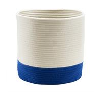 GoodHome Mixxit White & Blue Cotton Storage Basket (H)30Cm (W)30Cm (D)30Cm