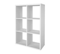 GoodHome Mixxit White Freestanding 6 Shelf Rectangular Shelving Unit, (H)1080mm (W)735mm