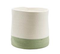 GoodHome Mixxit White & Green Cotton Storage Basket (H)30Cm (W)30Cm (D)30Cm