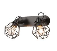 GoodHome Modern Matt Black 2 Light Spotlight