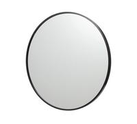 GoodHome Muhely Brushed Black Modern Round Wall-Mounted Framed Mirror, (H)60.9Cm (W)60.9Cm