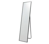 GoodHome Muhely Brushed Black Rectangular Freestanding Framed Mirror, (H)150.5Cm (W)35.5Cm