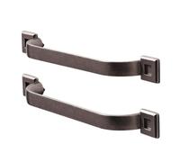 GoodHome Murri Pewter Effect Silver Kitchen Cabinets Bow Pull Handle (L)22Cm (D)31mm, Pack Of 2