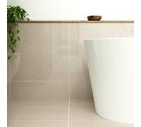 GoodHome Musetta Beige Gloss Marble Effect Porcelain Indoor Wall & Floor Tile, Pack Of 4, (L)600mm (W)600mm