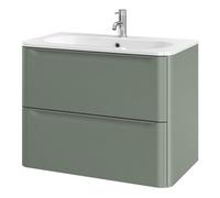 GoodHome Nevado Matt Green Wall-Mounted Vanity Unit & Basin Set (W)800mm (H)600mm