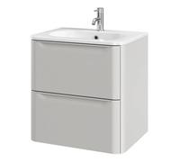 GoodHome Nevado Matt Grey Wall-Mounted Vanity Unit & Basin Set (W)600mm (H)600mm