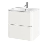 GoodHome Nevado Matt White Wall-Mounted Vanity Unit & Basin Set (W)600mm (H)600mm