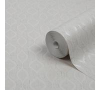 GoodHome Nitida Beige Glitter Effect Art Deco Textured Wallpaper