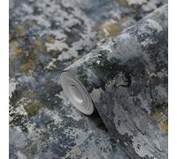 GoodHome Nivosa Navy Concrete Effect Textured Wallpaper