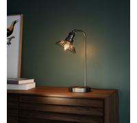 GoodHome Northwich Round Brushed Satin Pewter Effect Table Lamp
