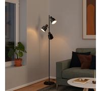 GoodHome Norwalk Matt Black 3 Lights Floor Lamp